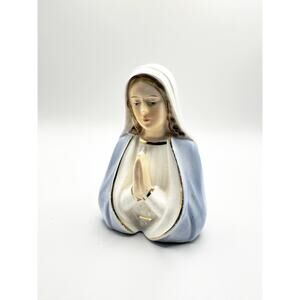 Vintage Praying Madonna Virgin Mary Ceramic Figurine Our Lady of Grace Japan